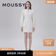 moussy 女裝新款可拆卸領(lǐng)泡泡袖短款連衣裙女010GSW30-2380 011米白色 S 00001