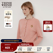 Teenie Weenie小熊秋季綿羊毛軟糯毛針織開衫簡約通勤毛衣外套女裝 粉色 XS (155)
