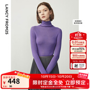 朗姿【王楚然同款】純羊毛高領(lǐng)針織衫秋冬內(nèi)搭打底上衣曠野美拉德 數(shù)碼紫色2 M