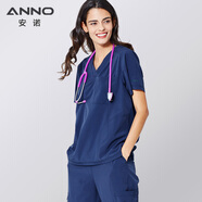 ANNO安諾 洗手服四面彈洗手衣寵物醫(yī)院牙科生服護(hù)士服刷手室衣刷手服 群青色 L