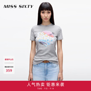 MISS SIXTY【安心品質(zhì)】2025春季新款短袖T恤女圓領(lǐng)印花時(shí)尚百搭 花灰 M
