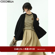 COCOBELLA質(zhì)感金屬扣簡約針織衫開衫秋休閑風(fēng)寬松外套SC77-2 黑色 M