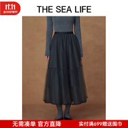 THE SEA LIFE歐海一生 半身裙女24秋輕盈細(xì)膩朦朧感飄逸網(wǎng)紗半身裙B13117 苜?；?M