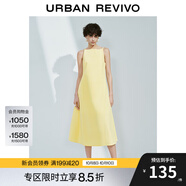UR2025春季新款女裝法式氣質(zhì)后拉鏈?zhǔn)昭鼰o(wú)袖連衣裙UWM750031 米黃 XS