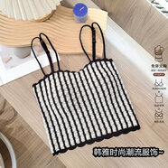 抹胸上衣女2025新款小香風(fēng)吊帶背心女帶胸墊打底內搭2025新款抹胸 條紋黑 【帶胸墊】 XL /X建議125-165斤