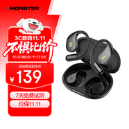 魔聲（MONSTER）AC328掛耳式AI智能藍(lán)牙耳機(jī)空間音頻雙麥降噪小度AI助手同聲翻譯藍(lán)牙6.0聲IPX5防水 曜石黑