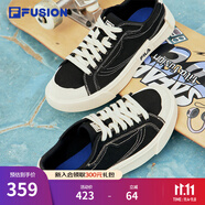 FILA FUSION斐樂(lè)女鞋帆布鞋女 低幫板鞋POP輕質(zhì)帆布鞋休閑運(yùn)動(dòng)鞋女 黑-BK 38