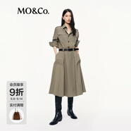MO&Co.【C+系列】連衣裙2025秋新品洗水全棉工裝裙附腰帶MBE3DRS007 橄欖綠色 S /160