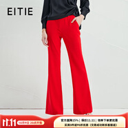 愛(ài)特愛(ài)（EITIE）女裝春夏新品明星同款長(zhǎng)款直筒簡(jiǎn)約純色休閑褲長(zhǎng)褲褲子5705402 紅蔓61 2XL 44