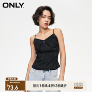 ONLY時(shí)尚簡約印花吊帶打底修身雪紡衫女|123241006 H1Z 黑色BLACK XS 155/76A