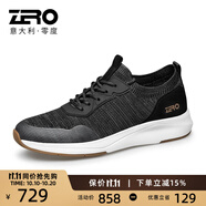 零度Zero男鞋新款系帶休閑清爽鞋輕便舒適鞋戶外休閑鞋男 黑色 39 (245mm)