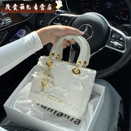 葉余小眾設計今年流行時(shí)尚戴妃包2025輕奢流蘇手提包閨蜜 白色流蘇愛(ài)心掛件戴妃包禮盒加禮袋