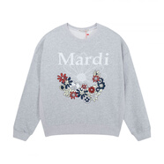  Mardi Mercredi南巷韓代Mardi25秋新款正確彩色花朵小雛菊長(cháng)袖衛衣上衣百搭 NX深灰/乳白 均碼