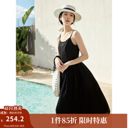 茵曼（INMAN）章若楠同款歐若風(fēng)天絲薄開衫女裝襯衫2025夏季新品長袖襯衣 吊帶裙黑色-18322336 XL
