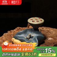 藏壺天下宜興紫砂蓋托茶寵純手工擺件茶具配件青蛙蓮子可養茶桌茶玩小擺件