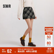 森馬（Semir）半身裙女格紋A字裙復(fù)古文藝冬俏皮短裙小個(gè)子學(xué)院風(fēng)101724120008