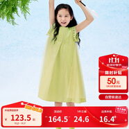 巴拉巴拉女童無袖連衣裙2024夏季網(wǎng)紗拼接甜美全棉蕾絲裙子潮208224111037