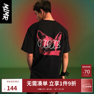MLMR MY LIFE MY RULES24春夏新款男女情侶同款發(fā)泡字母膠印筆刷感涂鴉短袖T恤M24101008 E40黑色 M