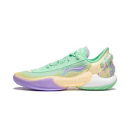 李寧（LI-NING）音速籃球鞋男秋冬韋德之道高幫耐磨減震防滑實戰(zhàn)球鞋運動鞋 清涼綠/蠟筆黃ABAU025-3 馭帥18V2 39.5