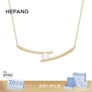 HEFANG何方珠寶筷子鎖骨鏈項鏈銀女士輕奢高級感生日禮物送女友 金色款