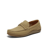 暇步士（Hush Puppies）春新款簡約英倫范樂福鞋一腳蹬男休閑皮鞋B1M05AM4 卡其色 43