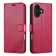 雅尊仕 蘋(píng)果17手機殼翻蓋皮套iPhone17插卡錢(qián)包款式保護套前后雙面全包鏡頭防摔商務(wù)男女士外殼皮夾軟殼 玫紅 iPhone 17