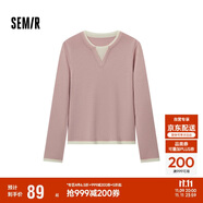森馬（Semir）森馬毛衣女短款假兩件含羊毛針織衫24冬新款保暖內(nèi)搭109724107015
