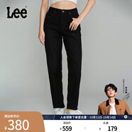 Lee【張凌赫代言】411高腰舒適小直腳男友風(fēng)磨毛女士牛仔褲顯瘦潮 黑色(25褲長) 27 (110-120斤可選)