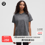 lululemon丨All Yours 女士棉混紡 T 恤 *Wash LW3IRES 瀝青灰星際灰黑水洗云紋 XL