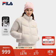 FILA官方女士羽絨服2025冬季新款運(yùn)動短款寬松保暖立領(lǐng)外套 云菇白-WT S 160/80A/S