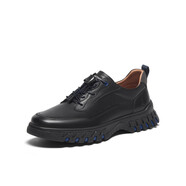 暇步士（Hush Puppies）2024春新款簡(jiǎn)約通勤舒適男休閑皮鞋A3C02AM4 黑色 39