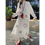 ZZ&FFFF BLUE心動(dòng)淺春 55棉貴氣復古彩色刺繡上衣半身裙度假氛圍感套裝 彩色刺繡半裙_現貨 M