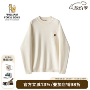 William fox&sons威廉?？怂鼓醒b東方簡(jiǎn)奢風(fēng)德國拜耳科技德絨紅外fa熱中領(lǐng)針織衫男 象牙白 S /46