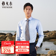 雅戈爾（YOUNGOR）長(cháng)袖襯衫男DP免燙襯衫純棉面料抗皺易打理新品 GLDP10171IJA淺藍色 41