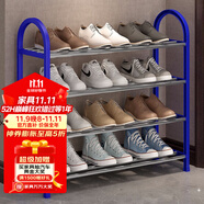 索爾諾（SuoErnuo）鞋架簡易拖鞋架出租房收納鞋架子客廳家用門口宿舍經(jīng)濟(jì)型放鞋架 四層推薦款藍(lán)色K570【長57高57】