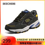 斯凱奇（Skechers）休閑運(yùn)動(dòng)鞋男復(fù)古潮流厚底增高緩震老爹鞋237145 黑色/黃色/BKYL 41