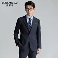 報(bào)喜鳥(niǎo)西服套裝男裝【澳洲羊毛/人生第一套】商務(wù)正裝通勤西裝西褲套裝 F款（藏青80.5%羊毛） 50 A(180/100) /請(qǐng)備注腰圍或褲子