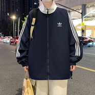 Equipment阿迪三葉草秋季夾克外套男女休閑新款立領(lǐng)運動(dòng)拉鏈上衣情侶 阿迪達斯藏青 M 110 阿迪達斯 90-110斤