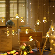 宮薰彩燈氛圍燈閃燈掛燈滿(mǎn)天星星串燈春節窗簾燈新年裝飾生日表白房間