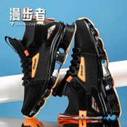 漫步者大碼刀鋒男鞋2025秋季透氣飛織網(wǎng)面鞋運動(dòng)軟底休閑跑步減震潮鞋 黑色 39