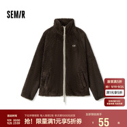 森馬（Semir）外套女插肩袖珊瑚絨仿羊羔毛2024冬季立領(lǐng)寬松夾克109724108003