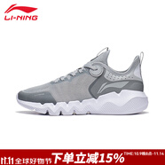 李寧FLEX跑步鞋男輕便休閑鞋防滑耐磨運動鞋網(wǎng)面透氣舒適春秋鞋子男款 33冰川灰【新款FLEX】 40