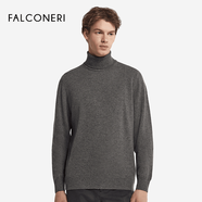 FALCONERI尊尚鳥FALCONERI男士經(jīng)典舒適修身長袖高領(lǐng)毛衣山羊絨休閑針織衫 深灰色-9108 均碼 46