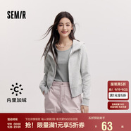 森馬（Semir）外套女短款插肩袖小個子潮2024冬季加絨緊身連帽夾克109724108015