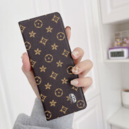 三星（SAMSUNG）蘋(píng)果【原裝品質(zhì)】三星fold3手機殼連體翻蓋手機套w22手機套折疊真 三星w22/fold3通用 櫻花紋棕色 連體翻蓋殼 三星其他型號