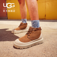 UGG冬季男女同款時(shí)尚舒適保暖厚底系帶紐姆休閑短靴時(shí)尚靴1143991 CWTC | 栗色/灰白色 48.5