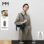 麥檬【限量特惠/撿漏】秋冬時尚復古咖色方領(lǐng)收腰拼接連衣裙女 咖啡 S