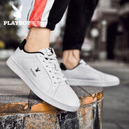 花花公子男鞋運動(dòng)休閑春季潮鞋2024新款小白鞋韓版百搭秋冬季板鞋 5822白黑圓頭 39 39收藏+送襪子