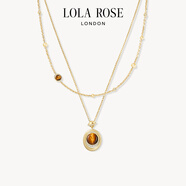 LOLA ROSE羅拉玫瑰秋季新款日心說(shuō)系列虎眼石女士項鏈優(yōu)雅輕奢生日禮物女 【兩件套】虎眼石珍珠項鏈疊帶