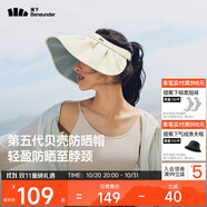 蕉下（beneunder）遮陽帽子防曬帽女防紫外線太陽帽貝殼空頂帽便攜TS550白